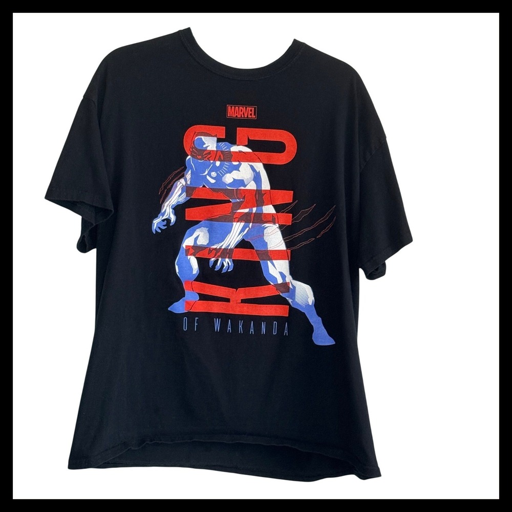 Marvel Black Panther King of Wakanda Loot Crate Graphic T-Shirt Mens XL Black